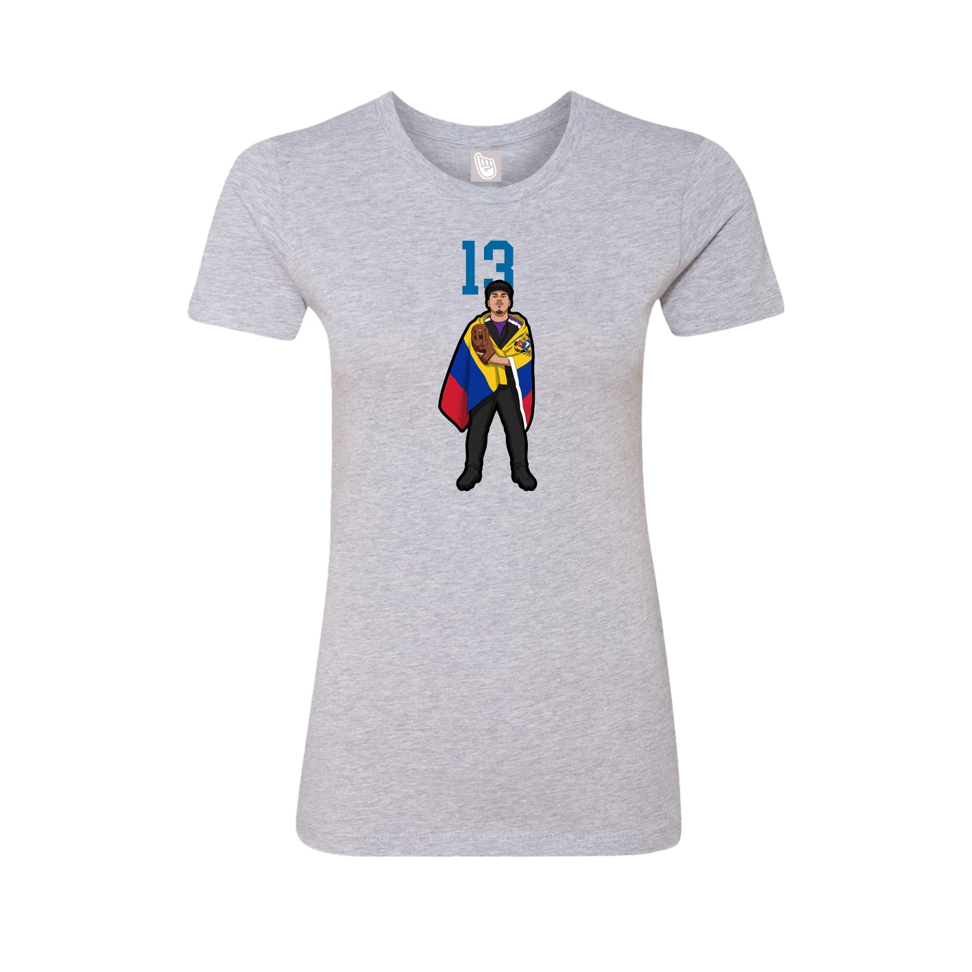 Fitted Women's Tee — Number Top in Grey