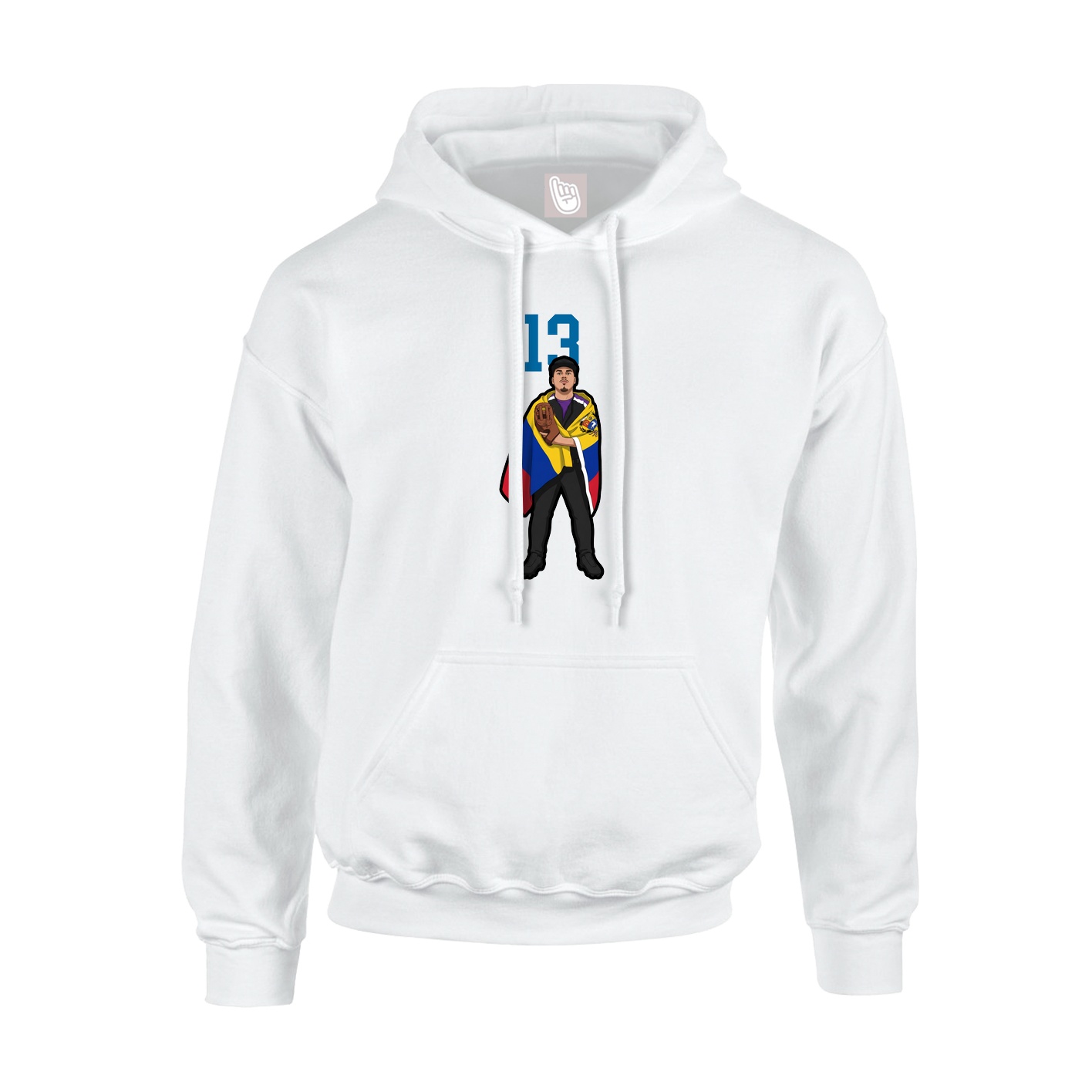 Youth Hoodie — Number Top in White