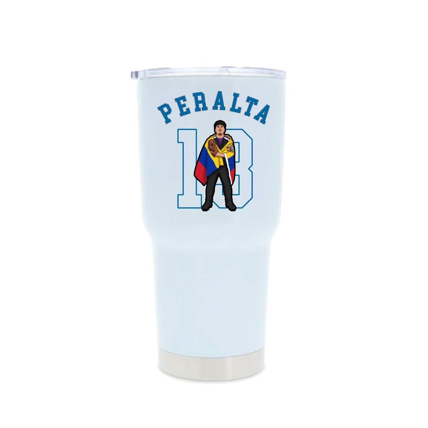 30oz Stainless Steel Tumbler — Shirsey Arch in White