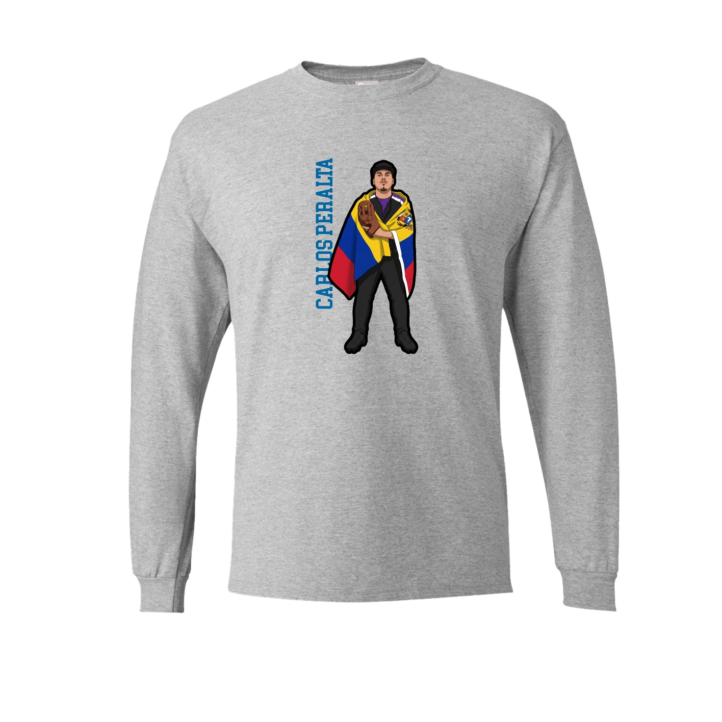 Long Sleeve Tee — Name Vertical in Grey