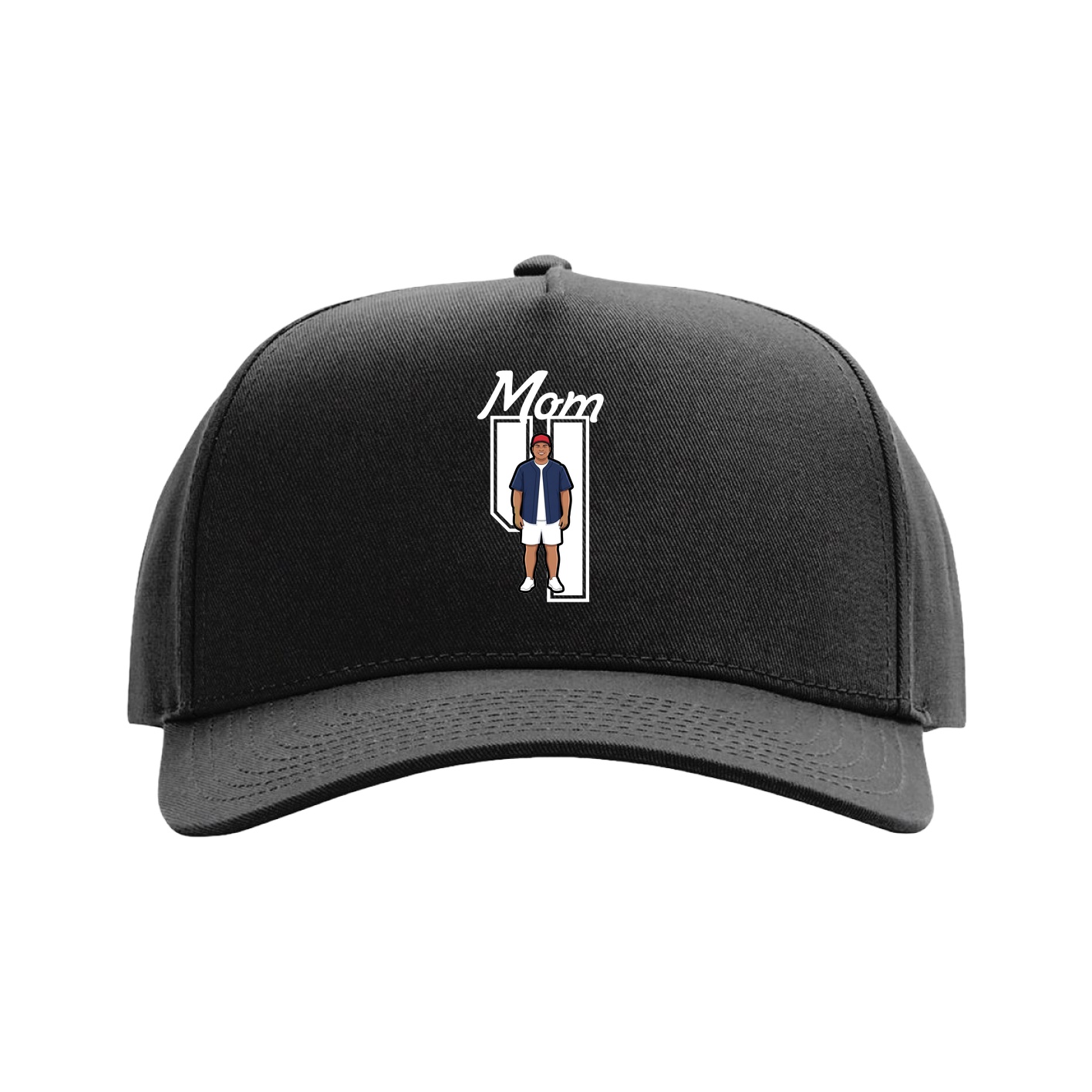 Full Fabric Five-Panel Champ Cap — Mothers Day Shirsey in Black