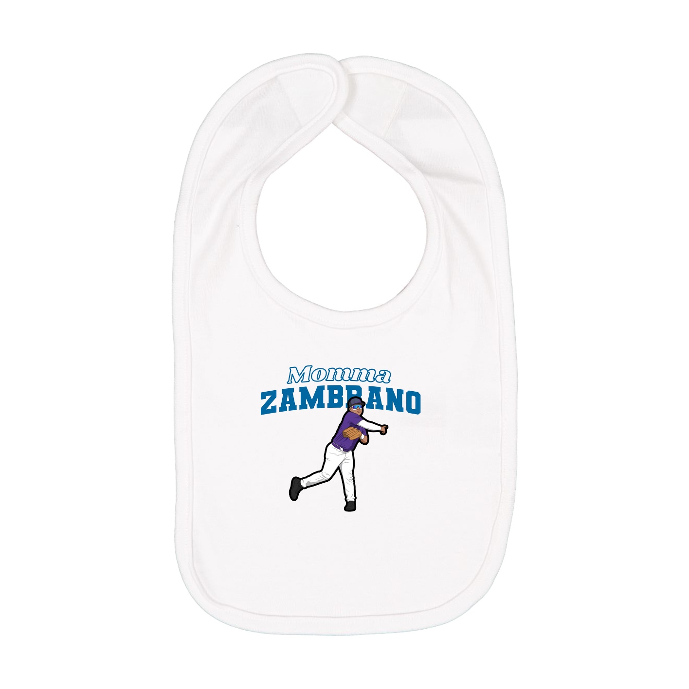 Infant Bib — Mothers Day Block in White