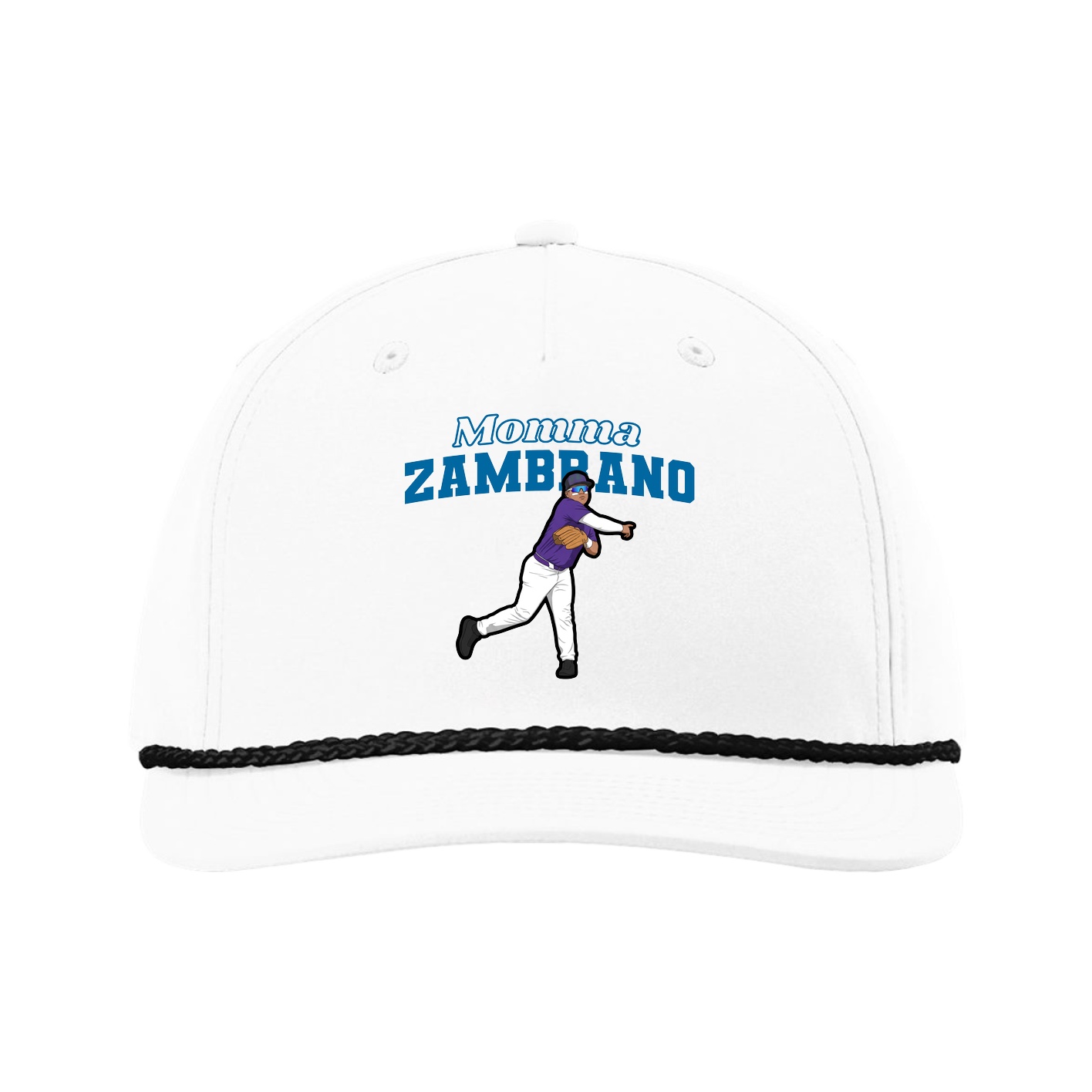 Five-Panel Classic Rope Cap — Mothers Day Block in White