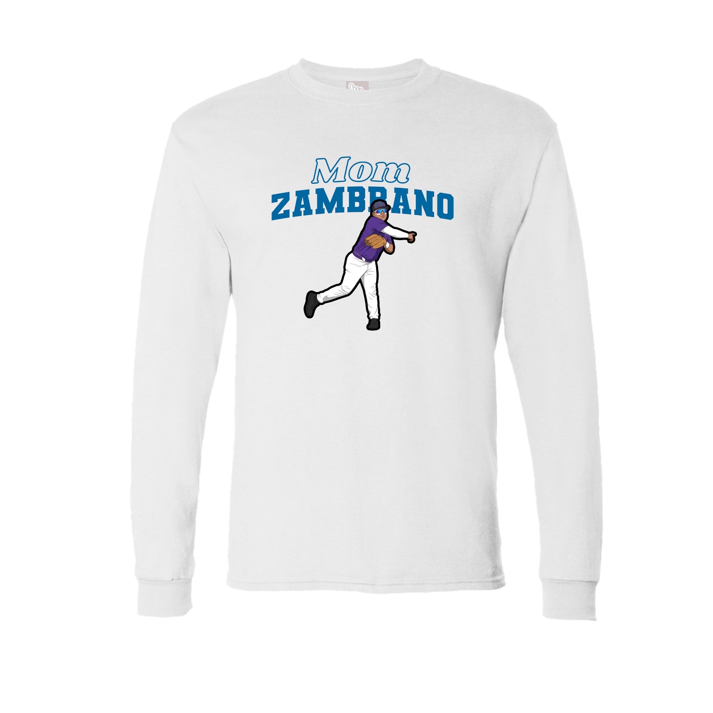 Long Sleeve Tee — Mothers Day Block in White