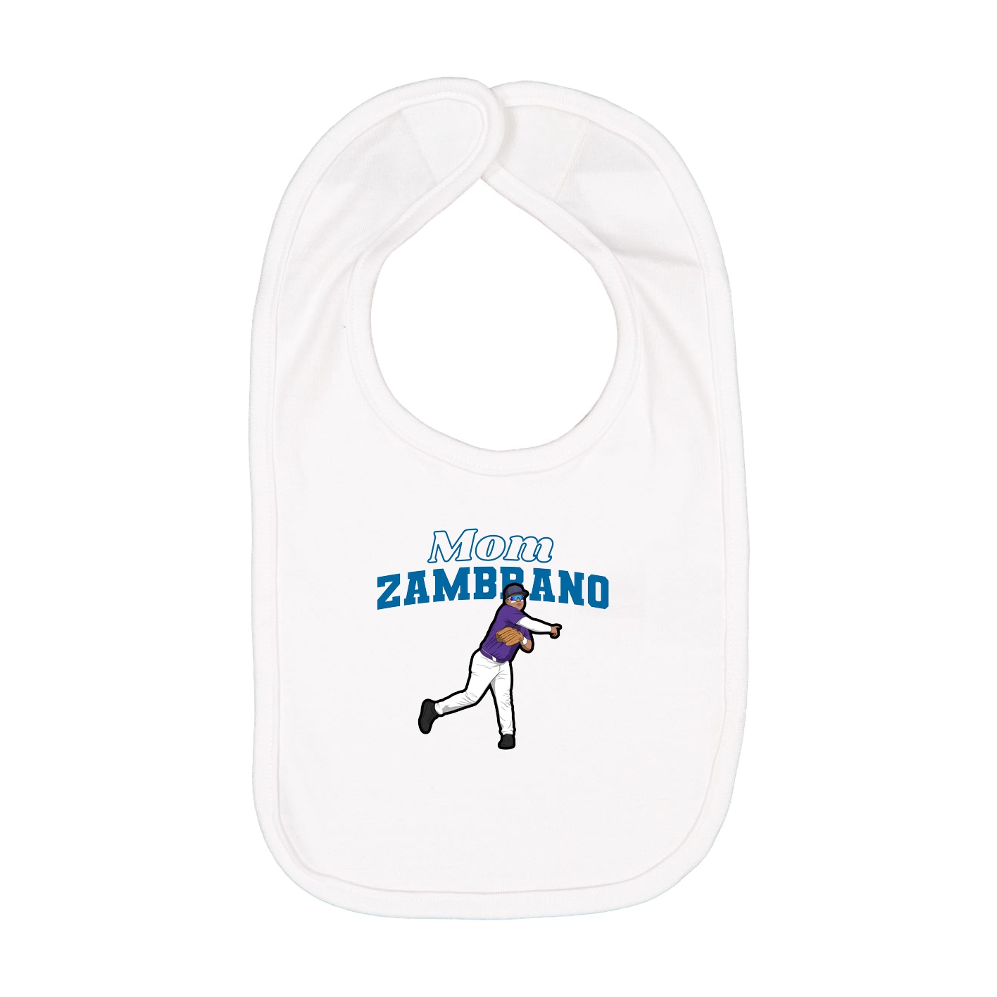 Infant Bib — Mothers Day Block in White