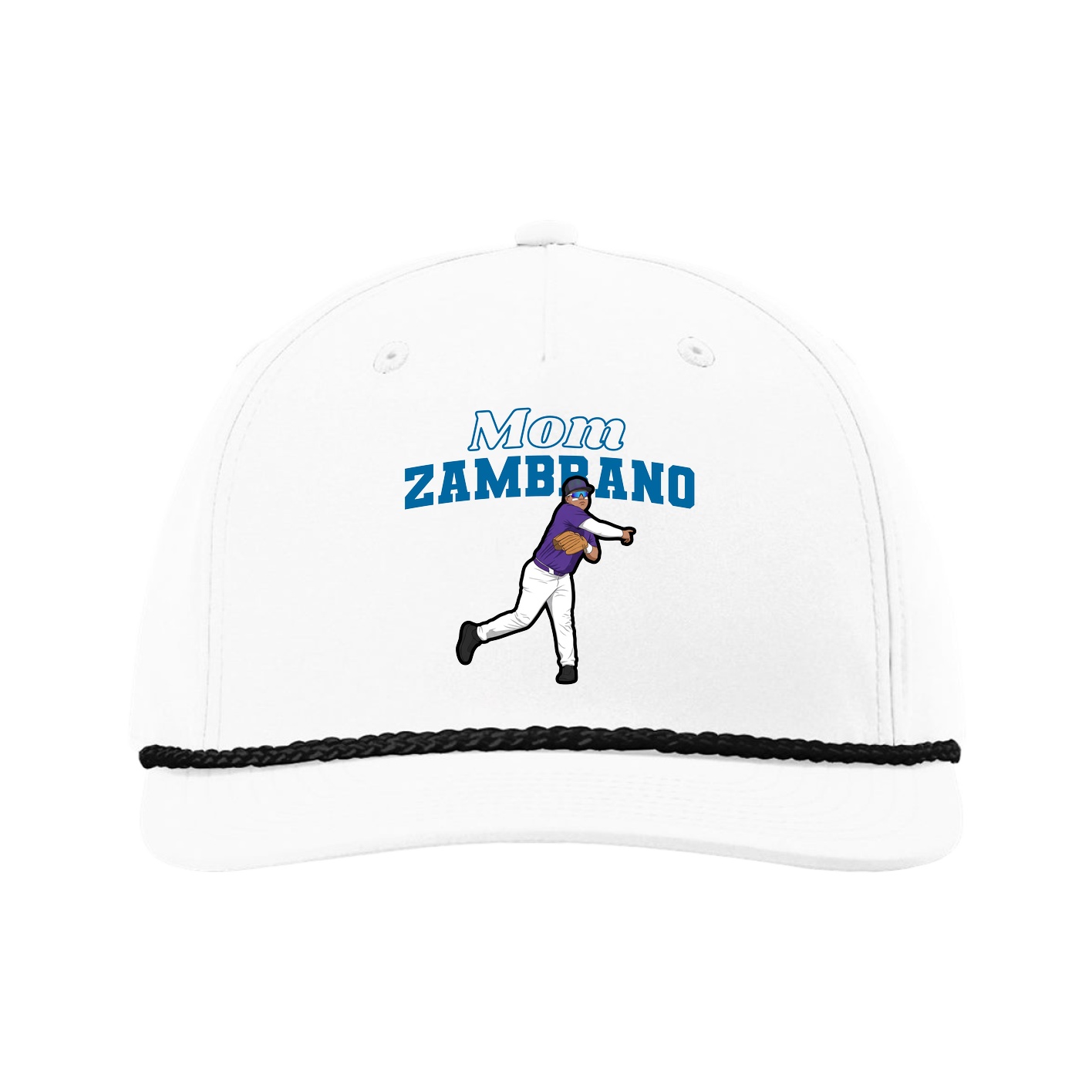 Five-Panel Classic Rope Cap — Mothers Day Block in White