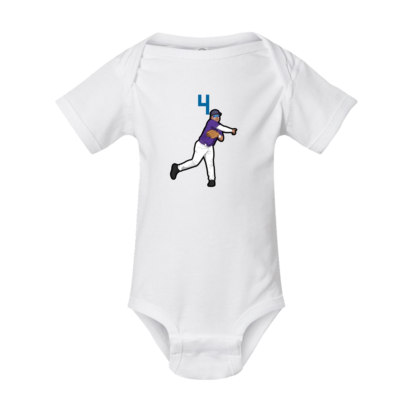 Baby Onesie — Number Top in White