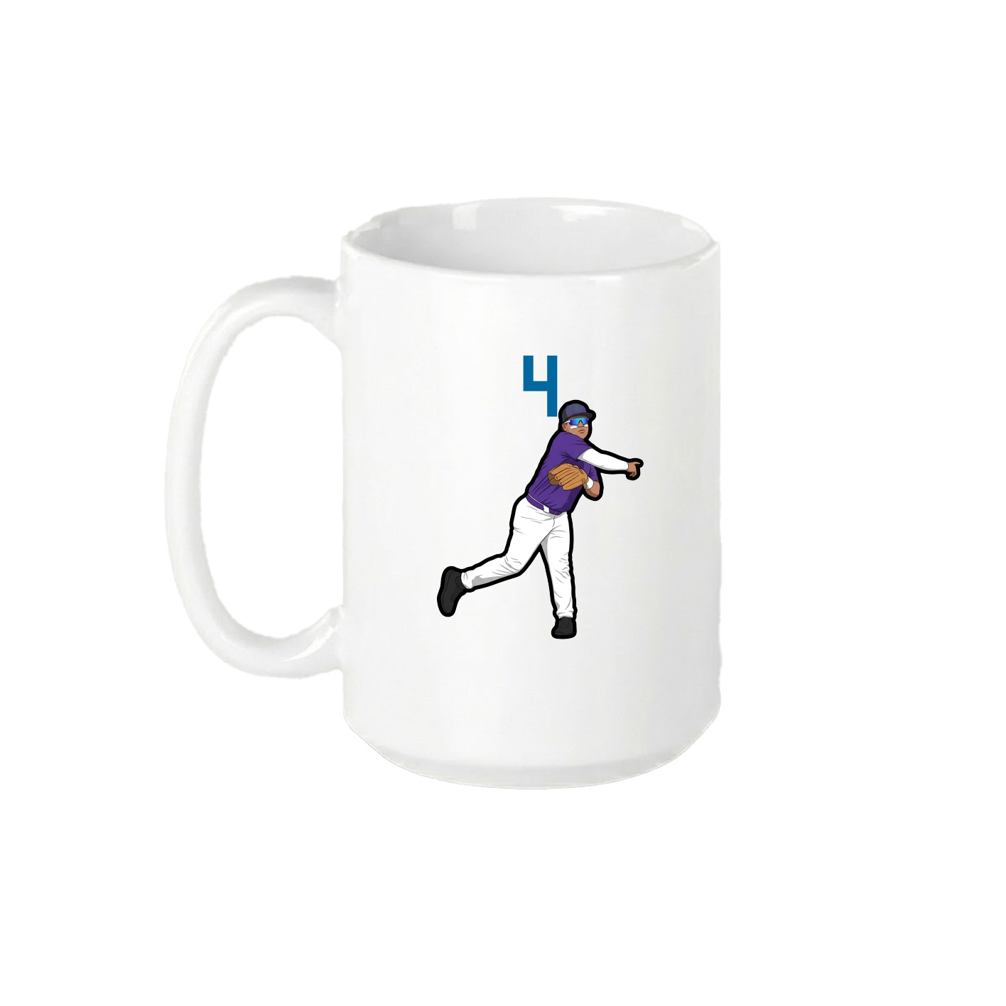 15oz Coffee Mug — Number Top in White