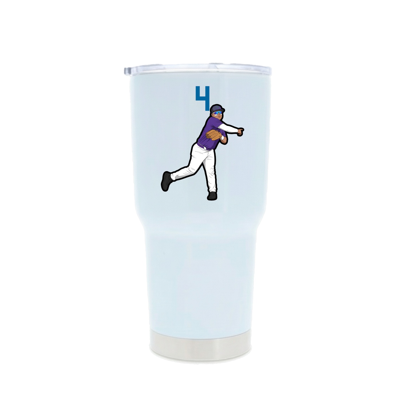 30oz Stainless Steel Tumbler — Number Top in White