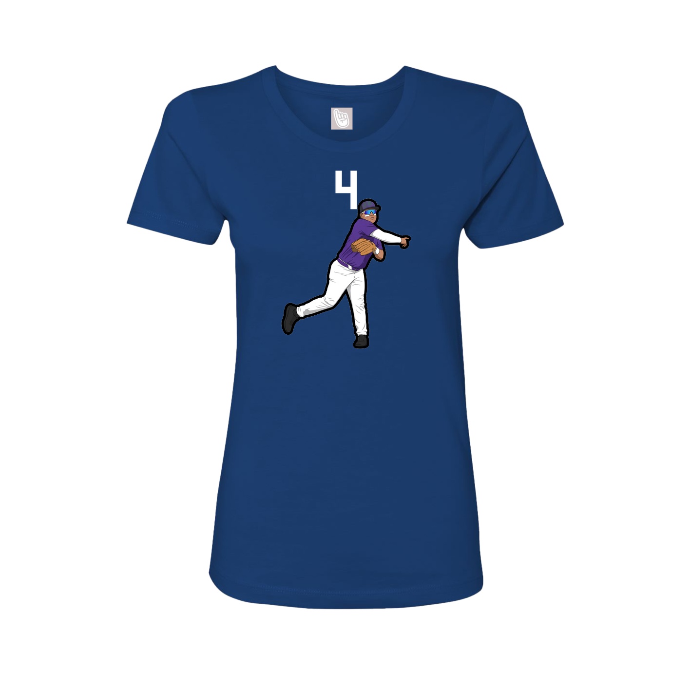 Fitted Women's Tee — Number Top in Royal
