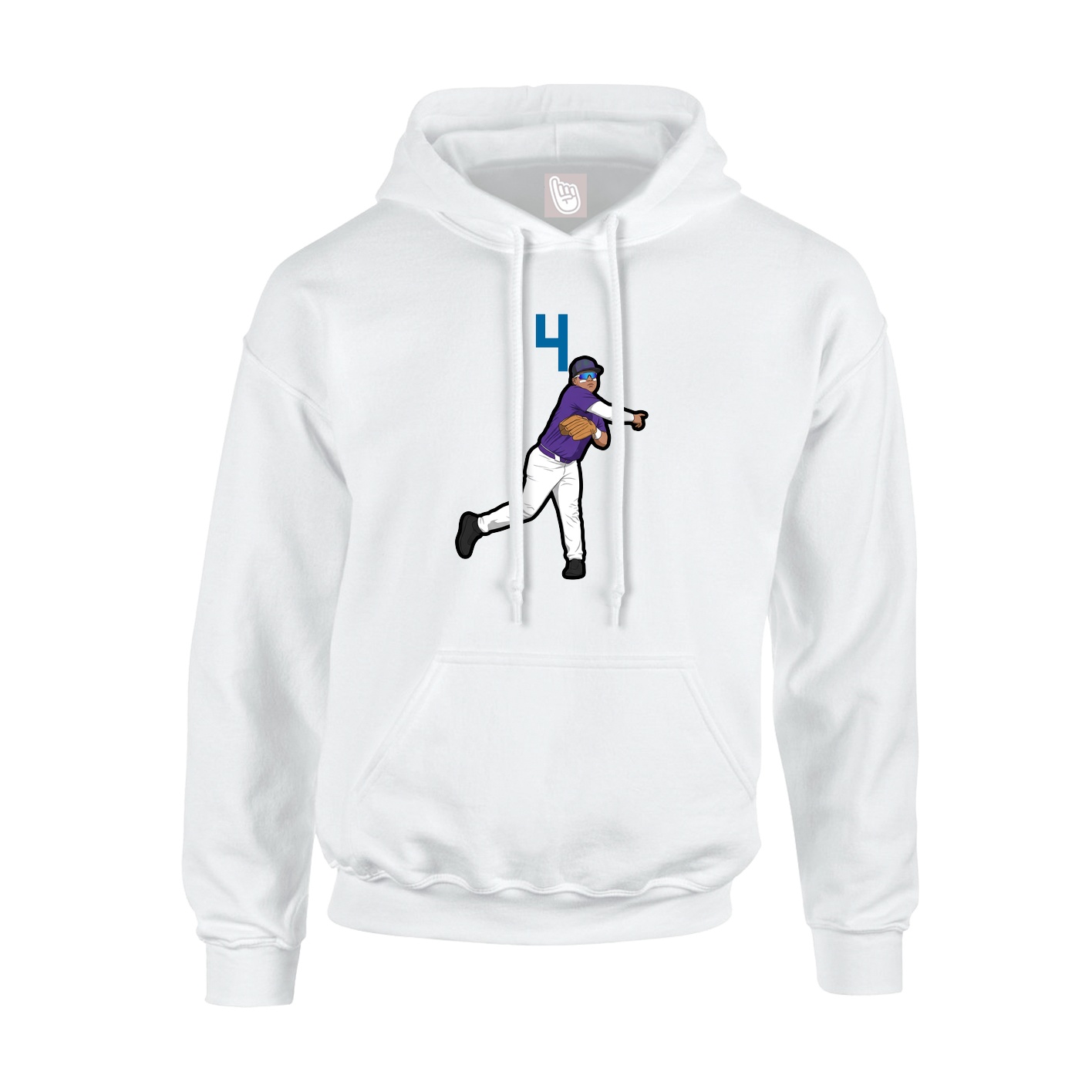 Youth Hoodie — Number Top in White