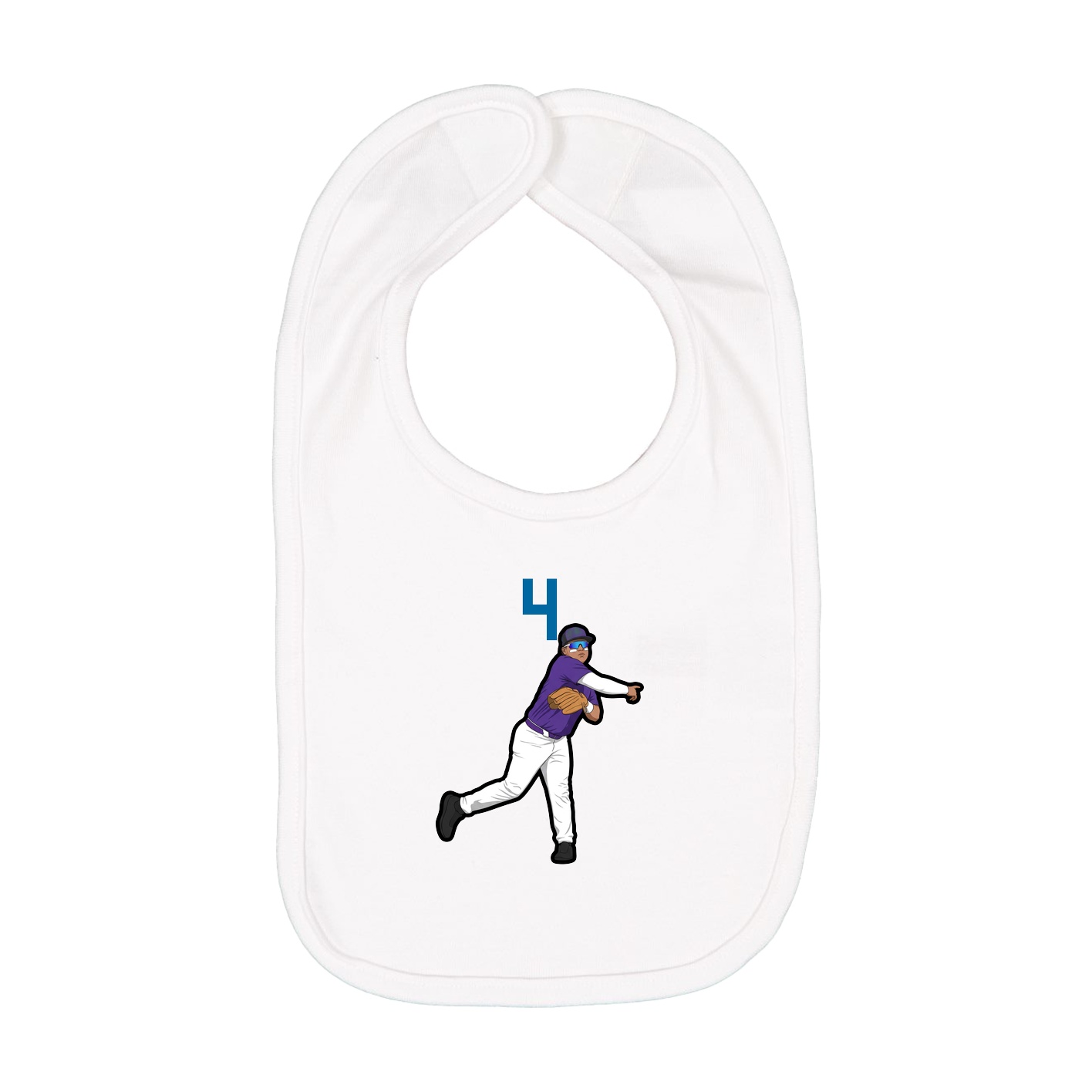 Infant Bib — Number Top in White