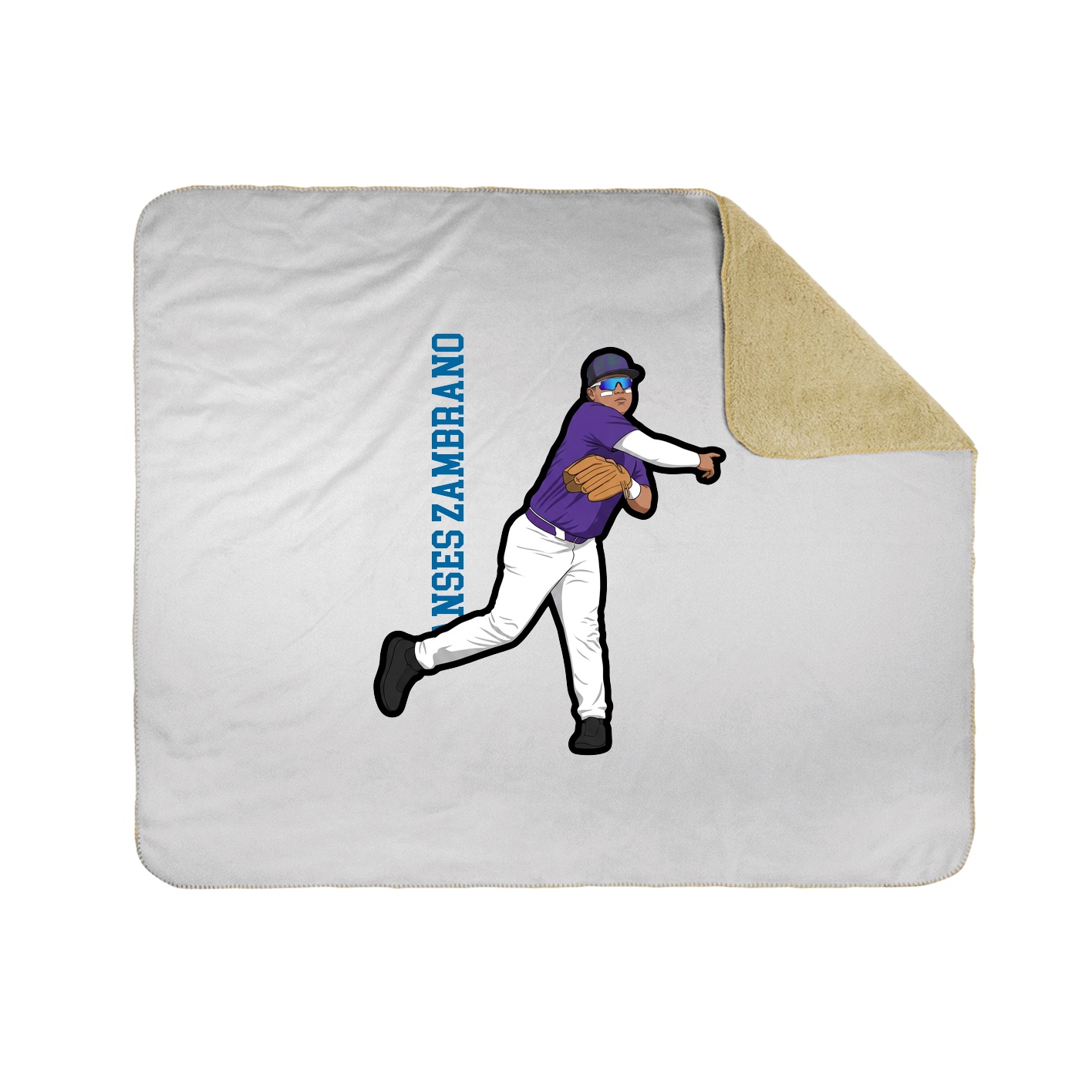 Throw Blanket — Name Vertical in White