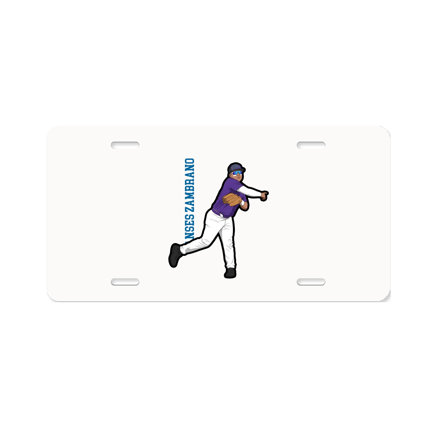 License Plate — Name Vertical in Classic