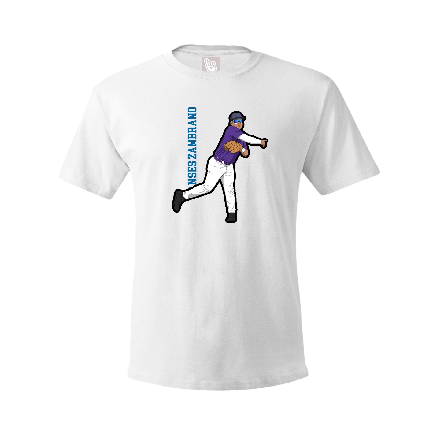 Tee — Name Vertical in White