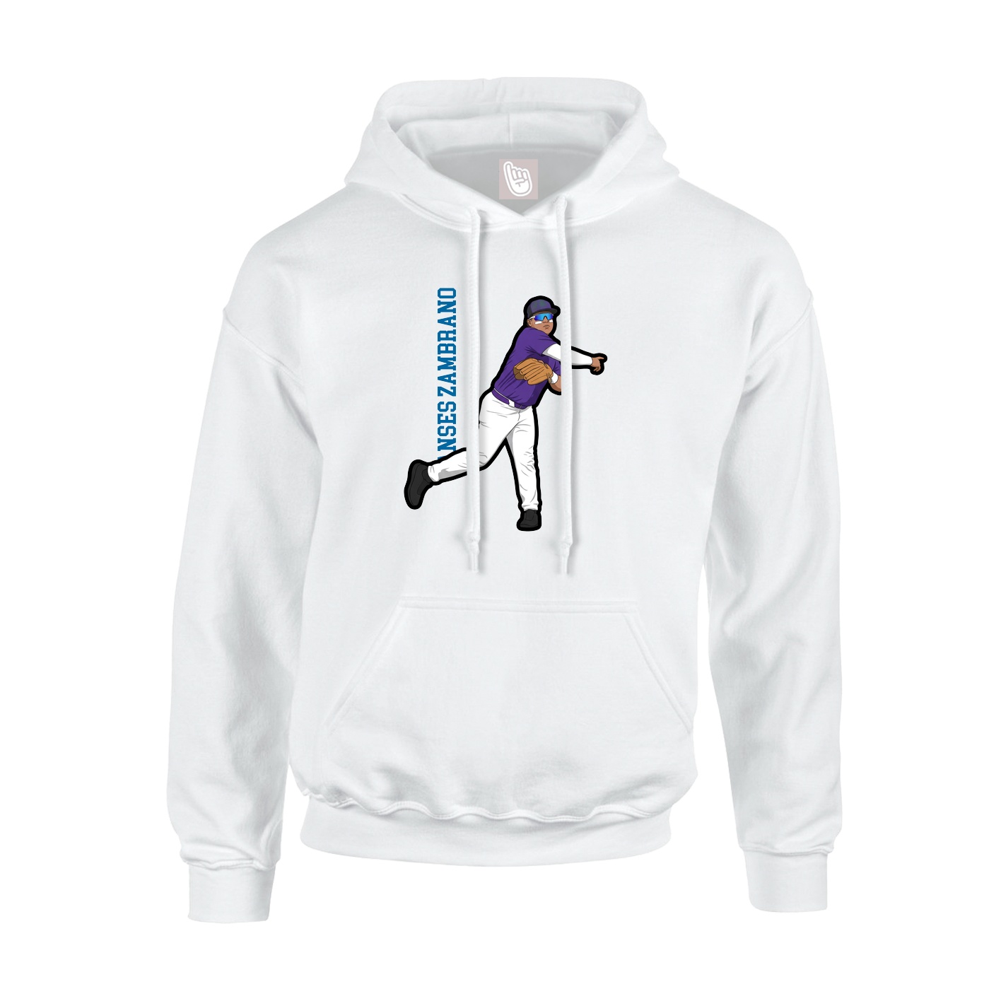 Hoodie — Name Vertical in White