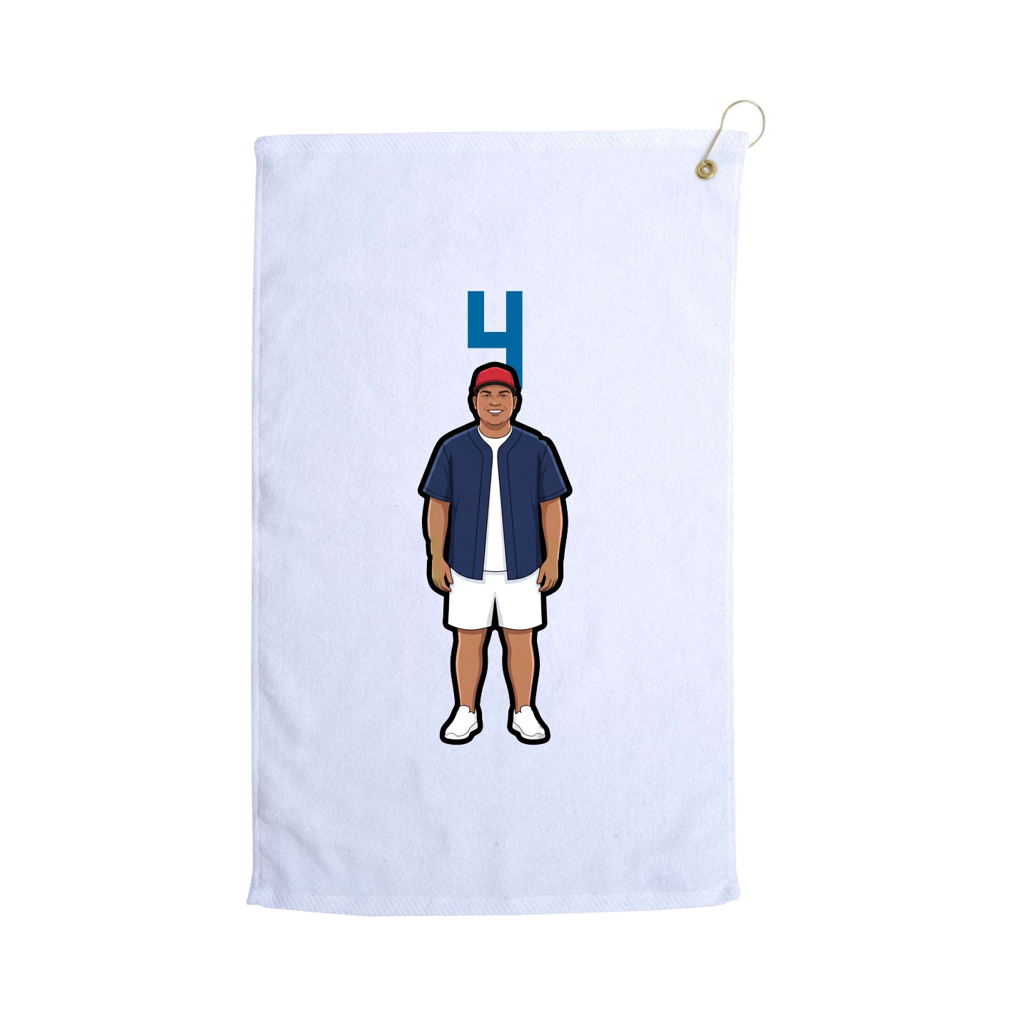 Golf Towel — Number Top in White