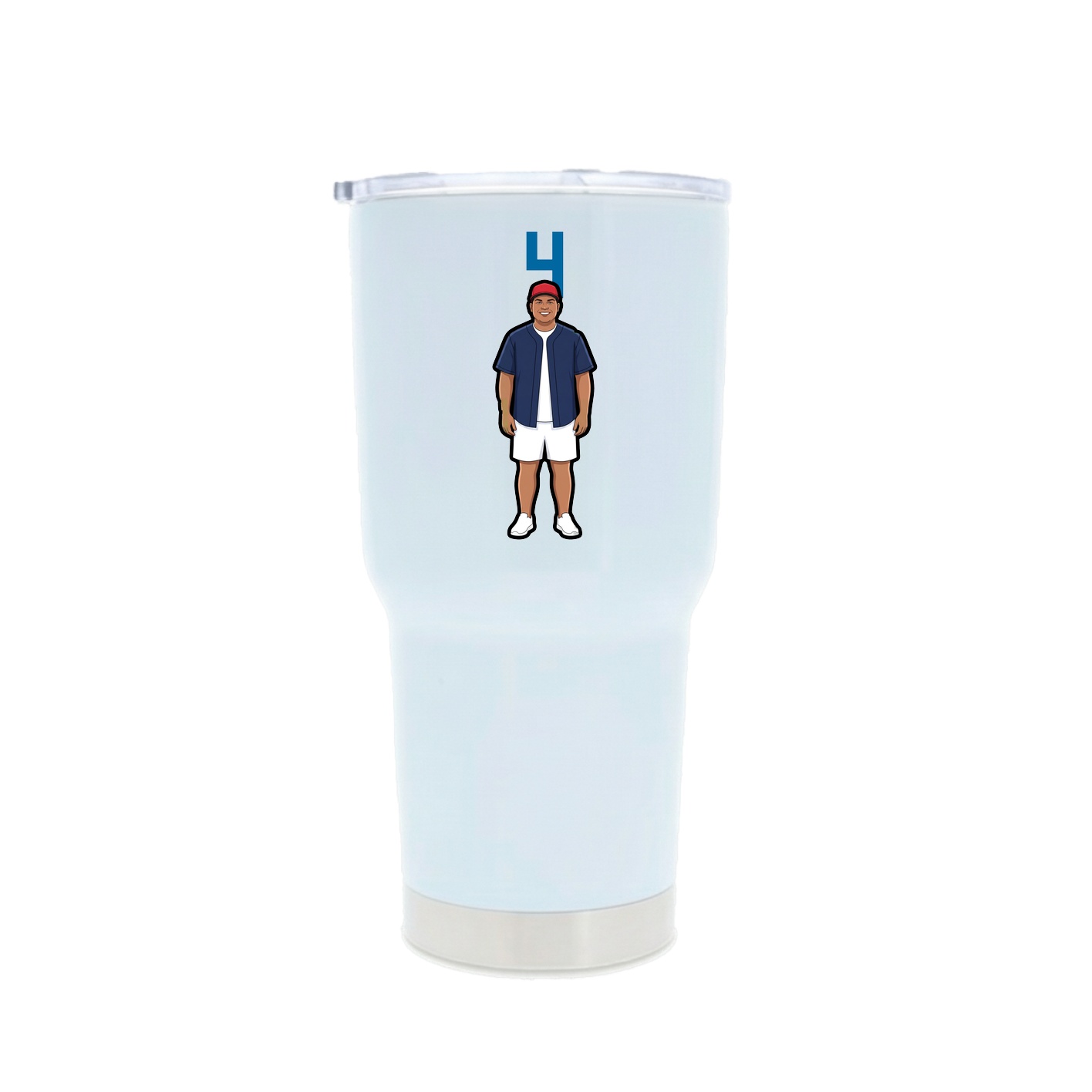 30oz Stainless Steel Tumbler — Number Top in White