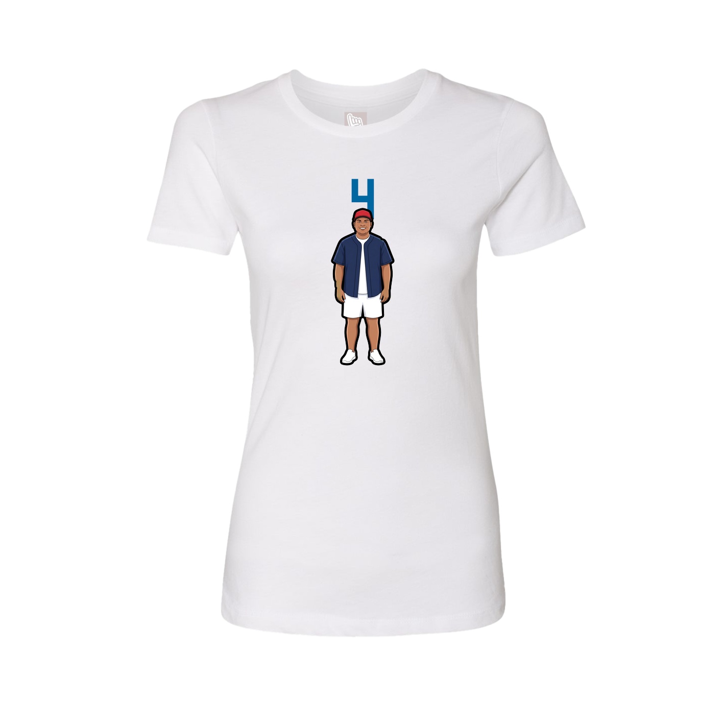 Fitted Women's Tee — Number Top in White
