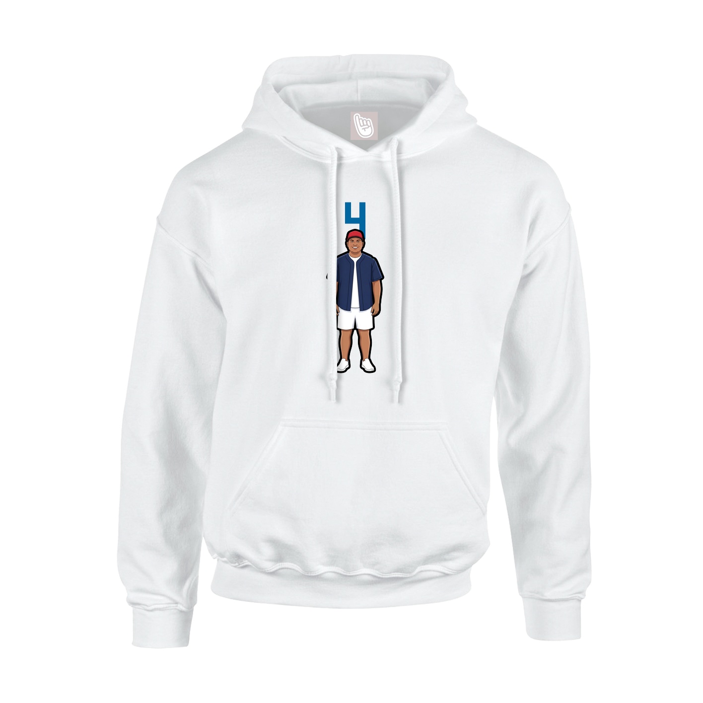 Youth Hoodie — Number Top in White