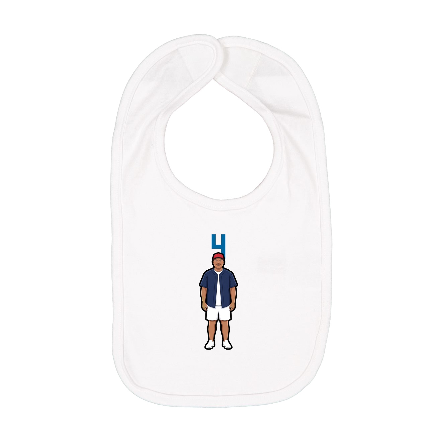 Infant Bib — Number Top in White
