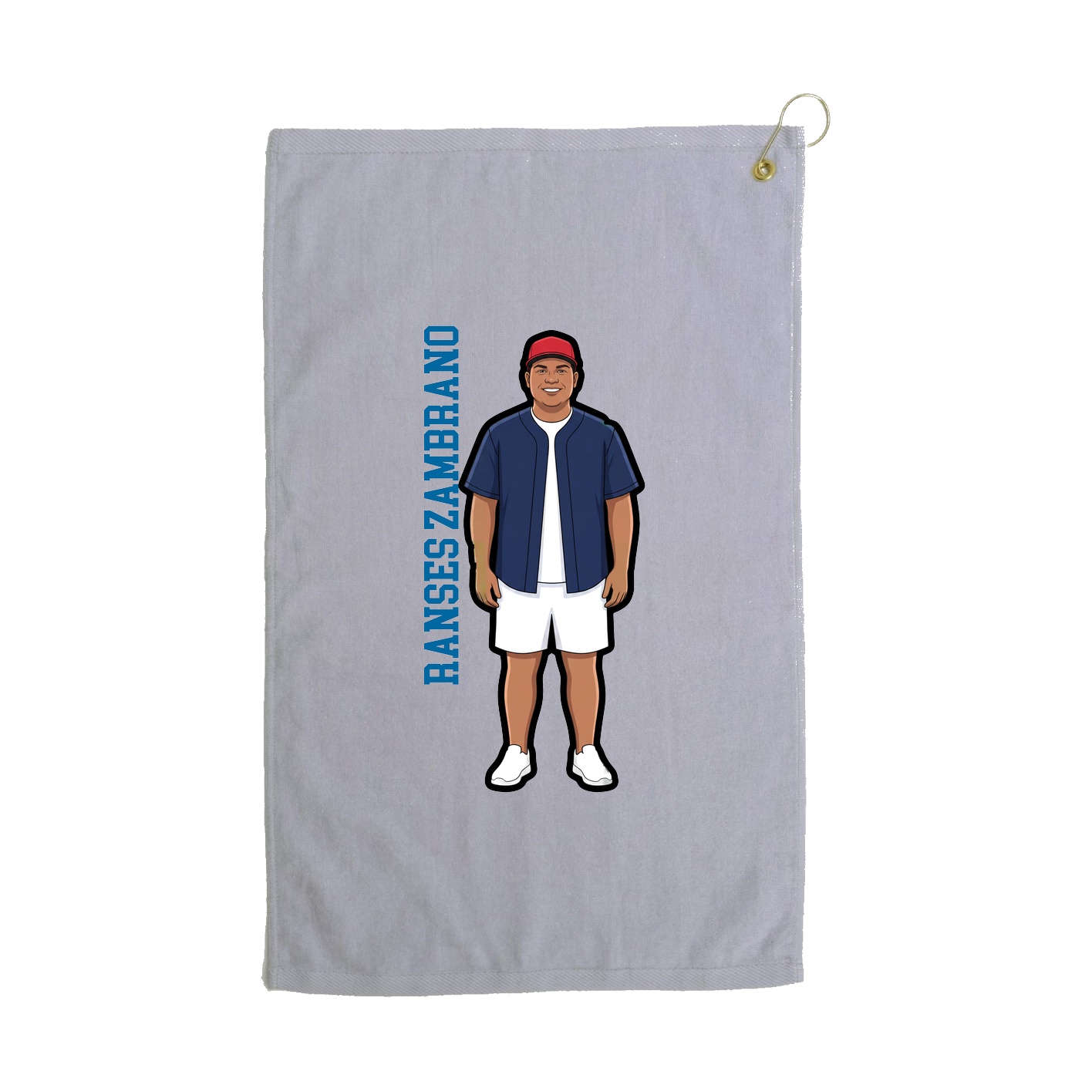 Golf Towel — Name Vertical in Grey