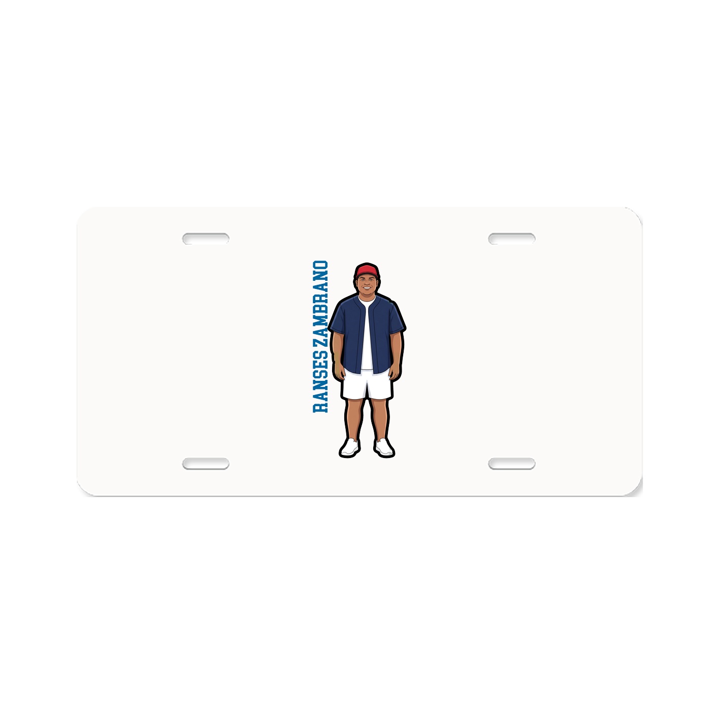 License Plate — Name Vertical in Classic