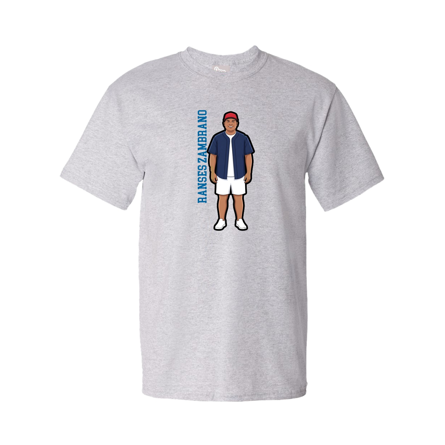 Tee — Name Vertical in Grey