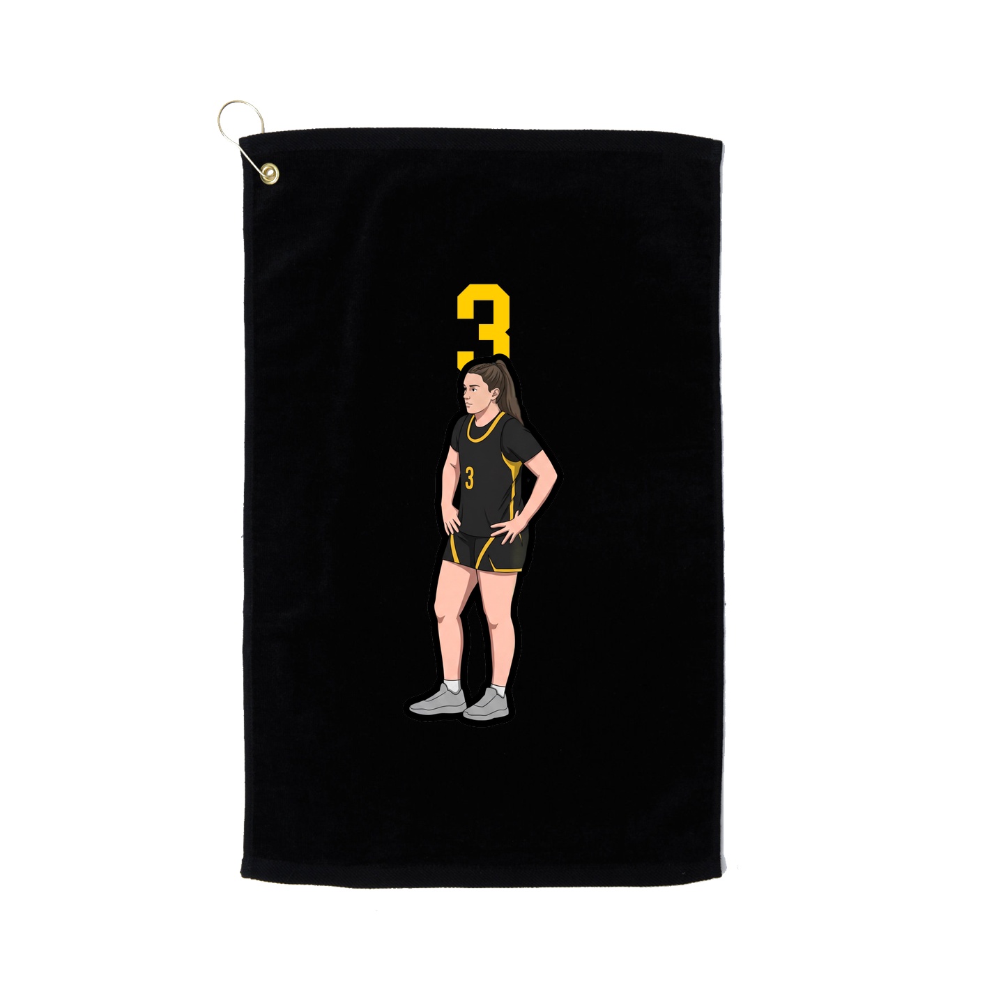 Golf Towel — Number Top in Black