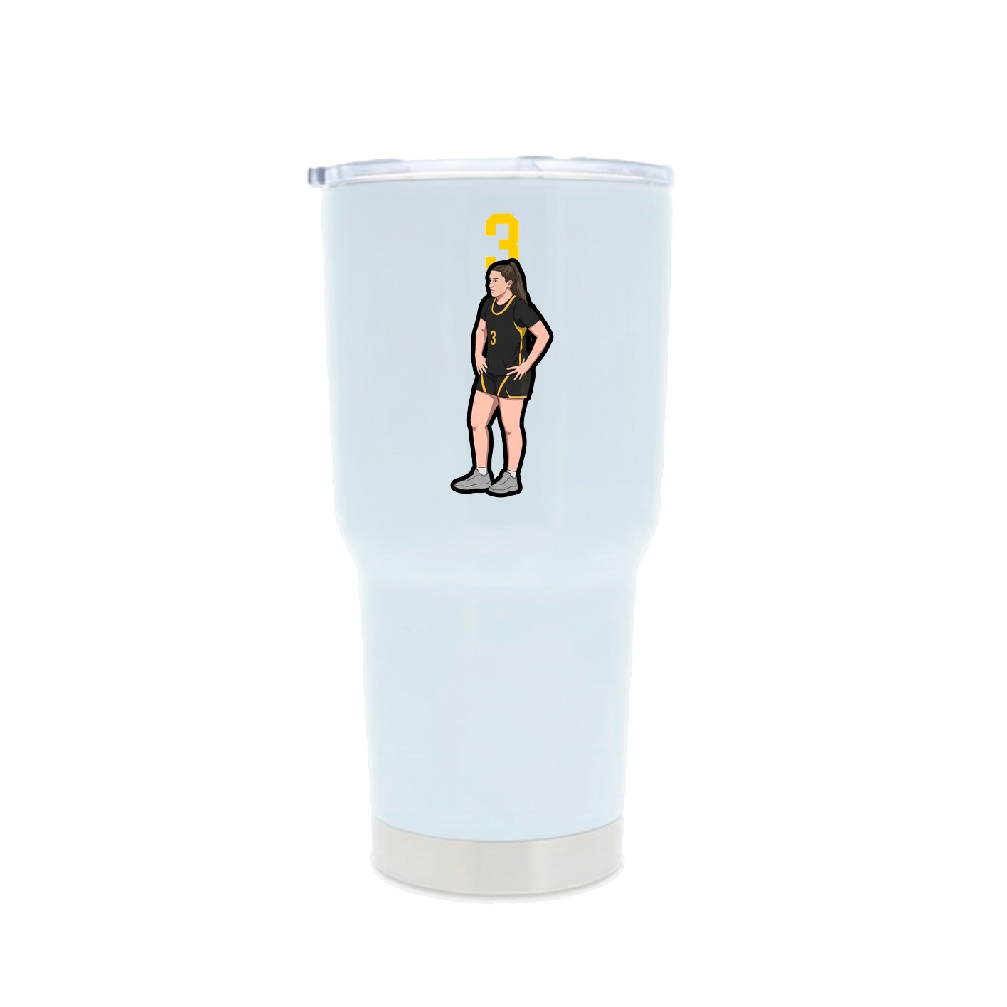 30oz Stainless Steel Tumbler — Number Top in White