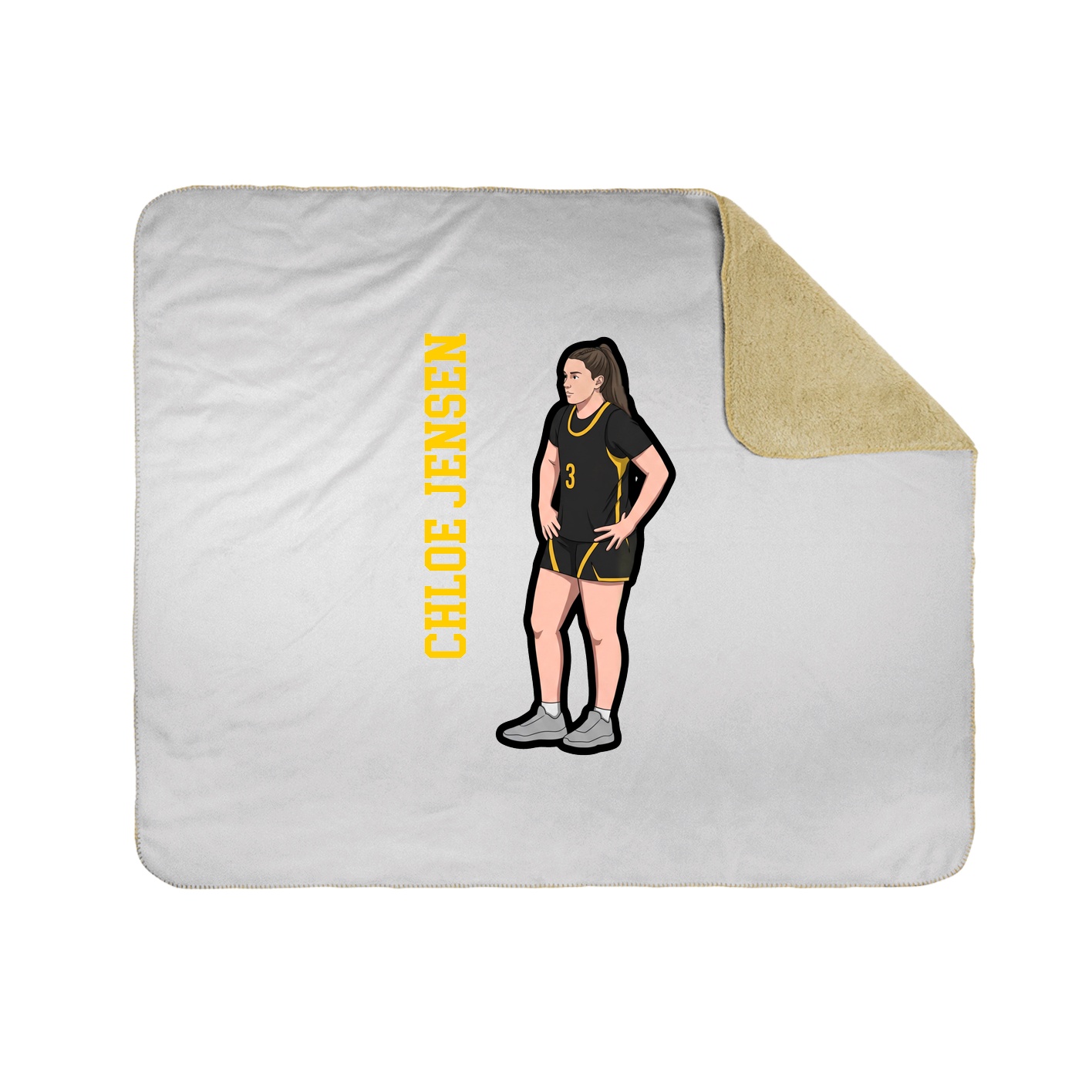 Throw Blanket — Name Vertical in White