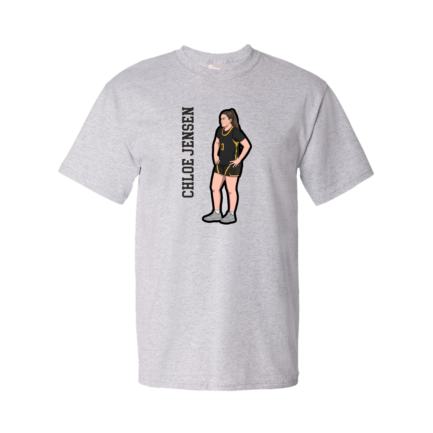 Tee — Name Vertical in Grey