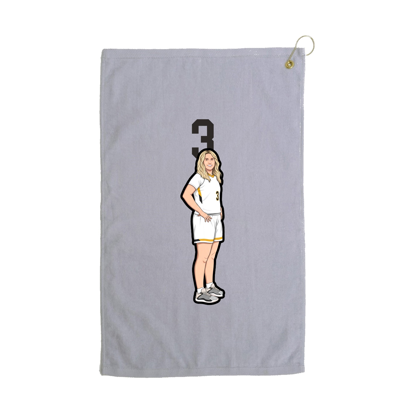 Golf Towel — Number Top in Grey