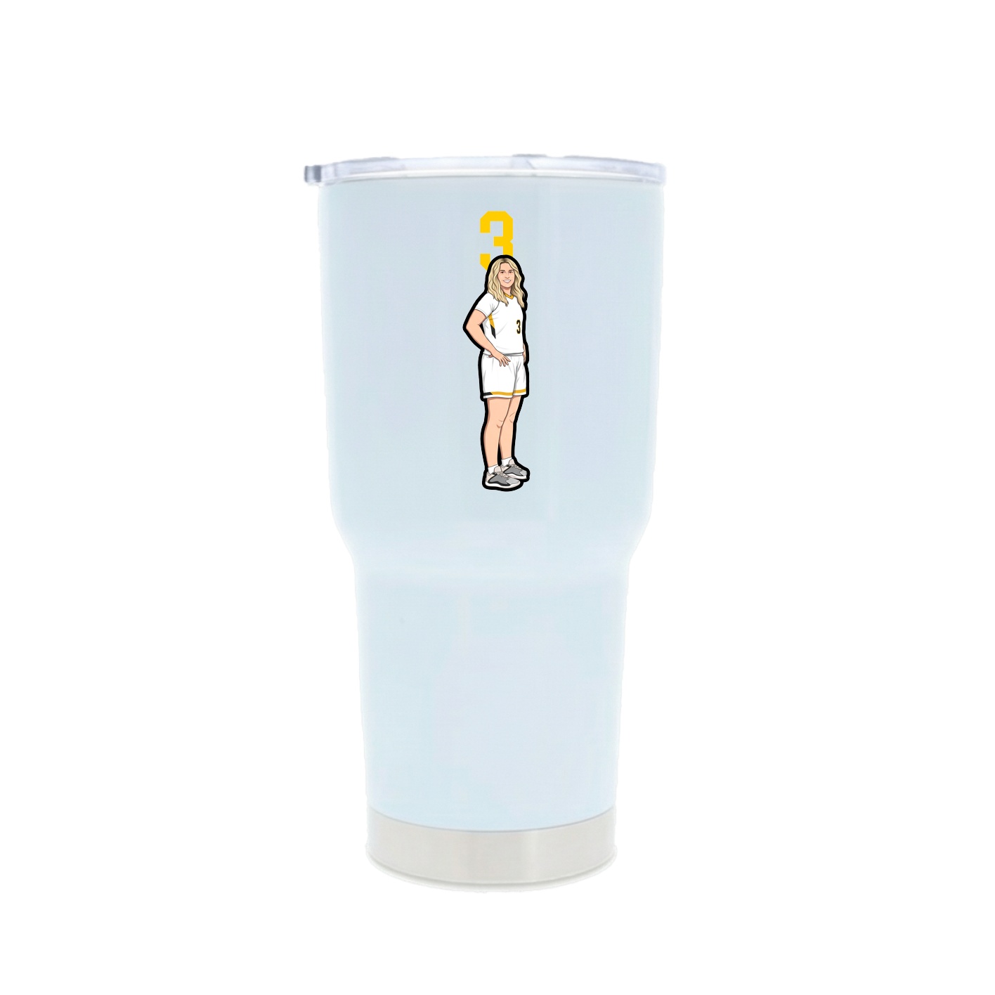 30oz Stainless Steel Tumbler — Number Top in White