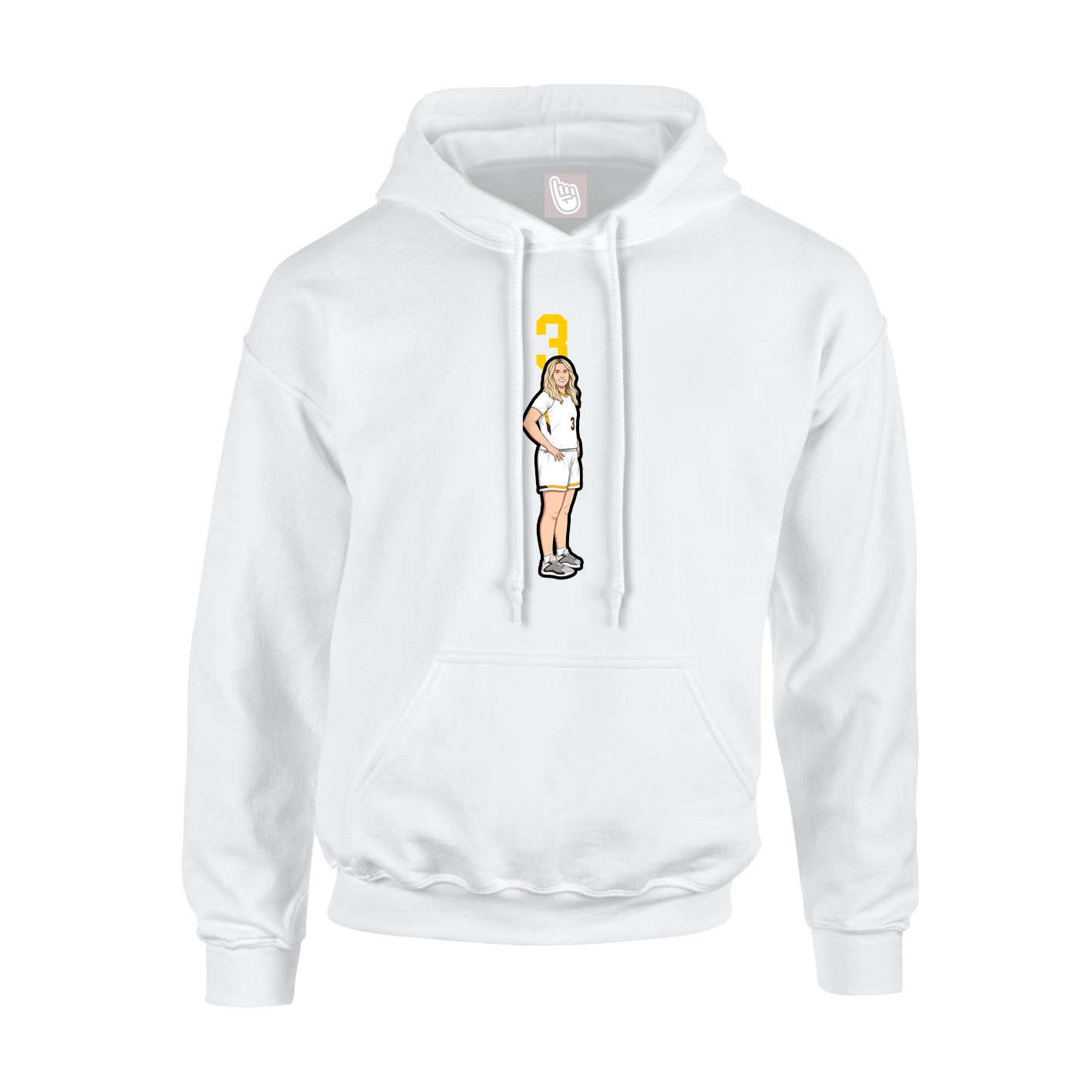 Youth Hoodie — Number Top in White