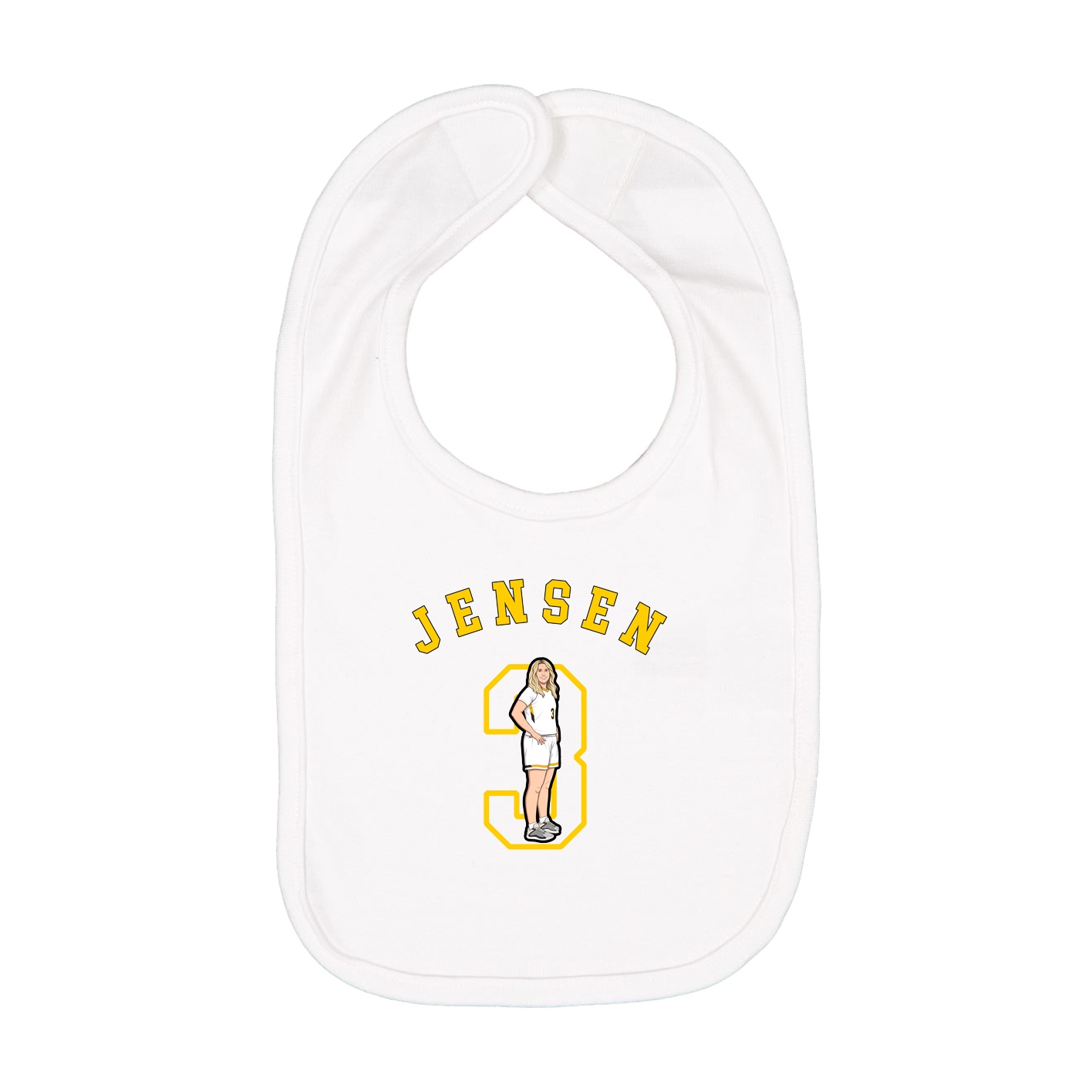 Infant Bib — Shirsey Arch in White