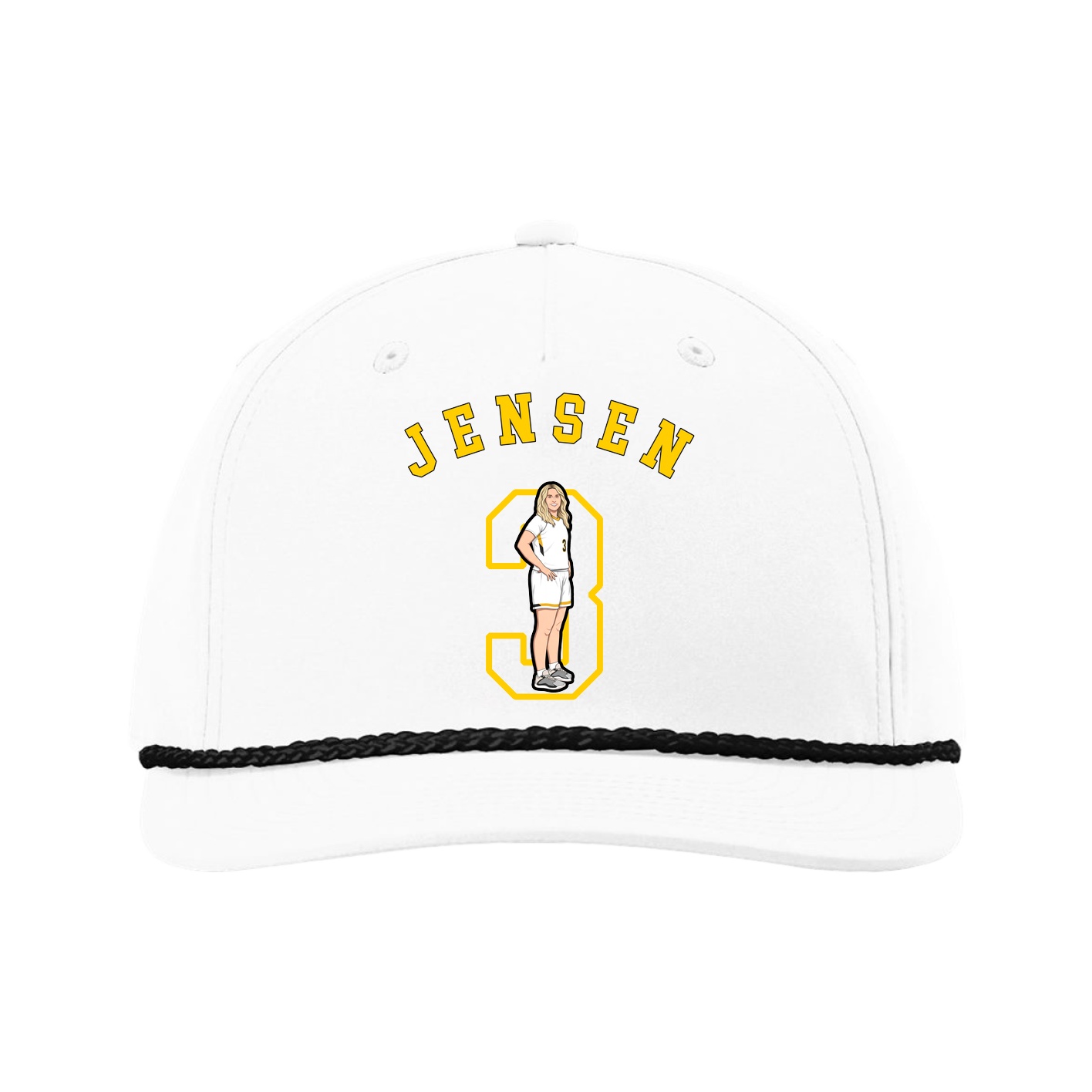 Five-Panel Classic Rope Cap — Shirsey Arch in White