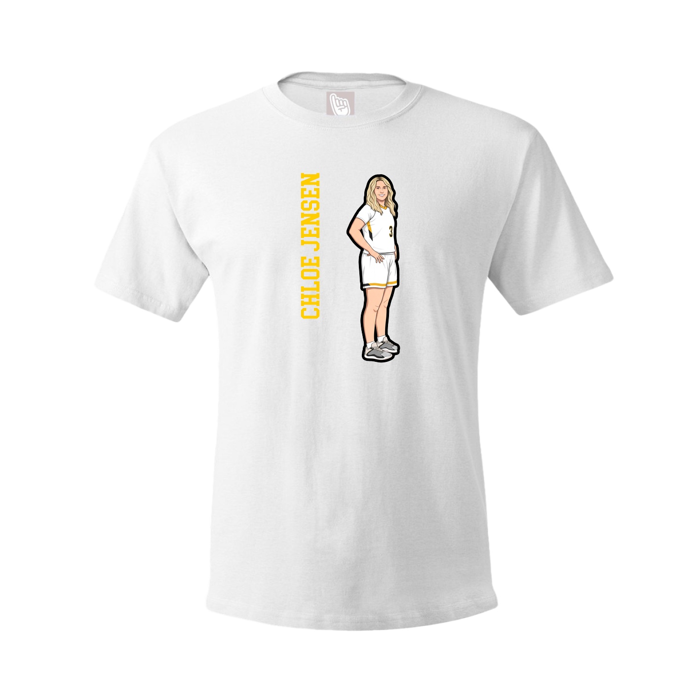 Tee — Name Vertical in White