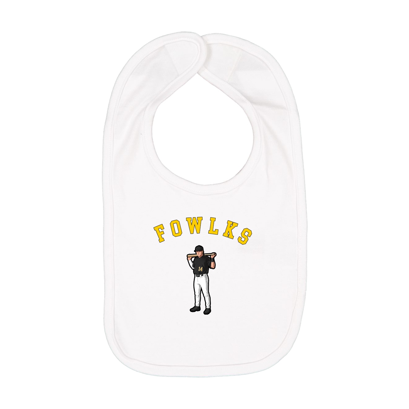 Infant Bib — Shirsey Arch in White