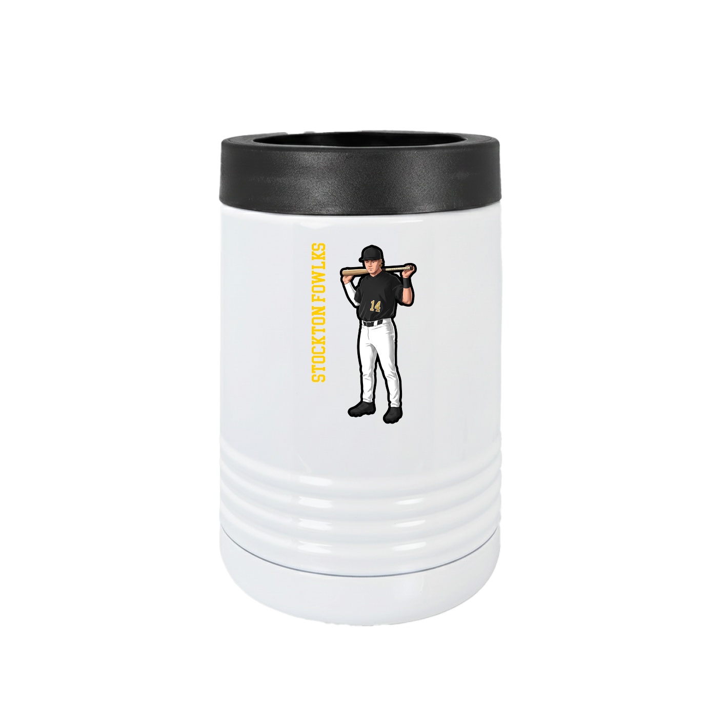 Beverage Holder — Name Vertical in White