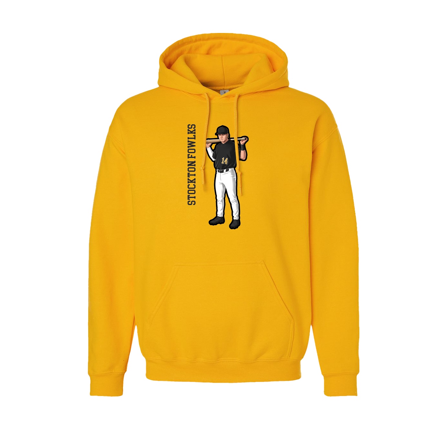 Hoodie — Name Vertical in Gold