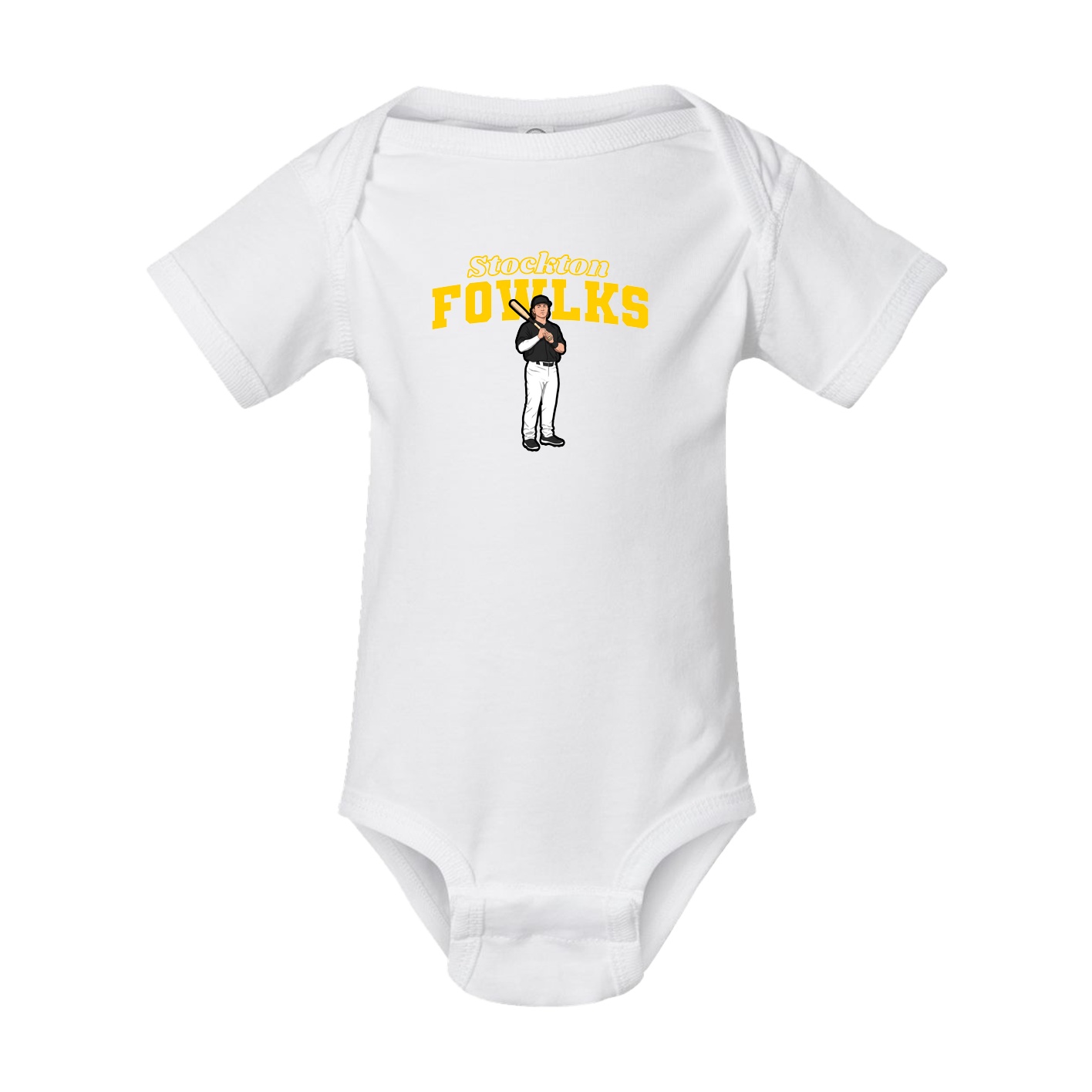 Baby Onesie — Name Arch in White