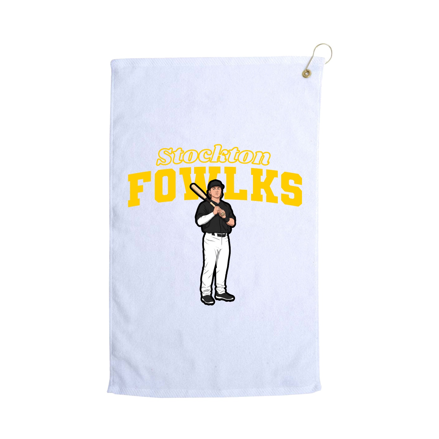 Golf Towel — Name Arch in White