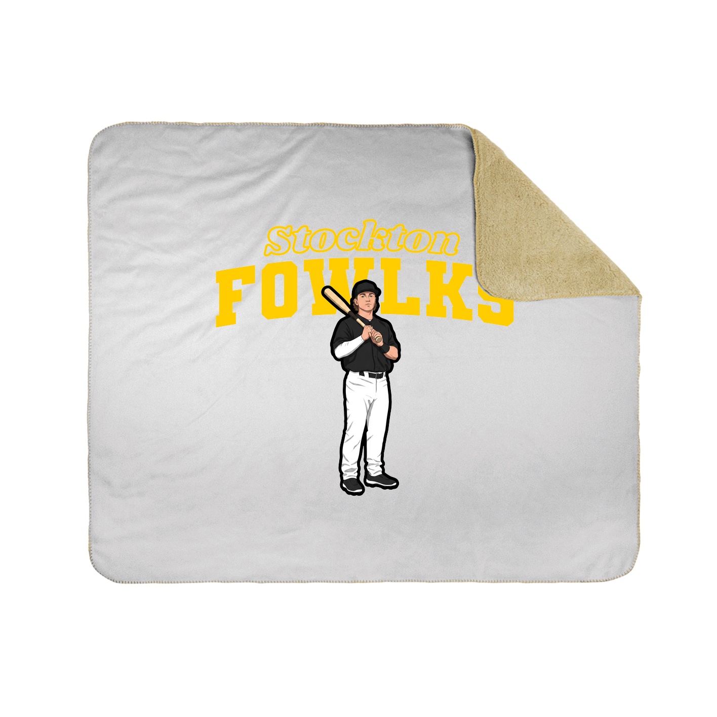Throw Blanket — Name Arch in White