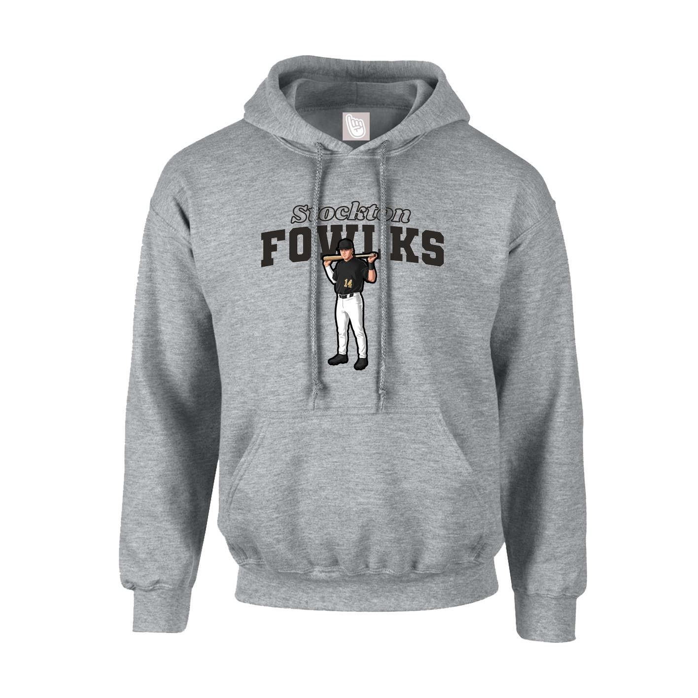 Youth Hoodie — Name Arch in Grey