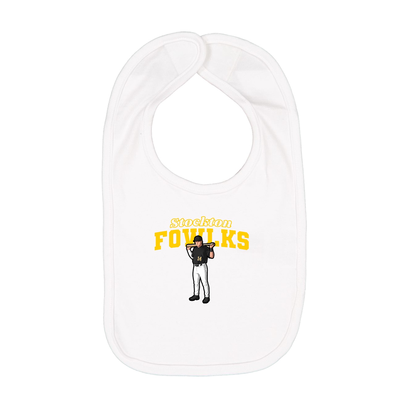 Infant Bib — Name Arch in White