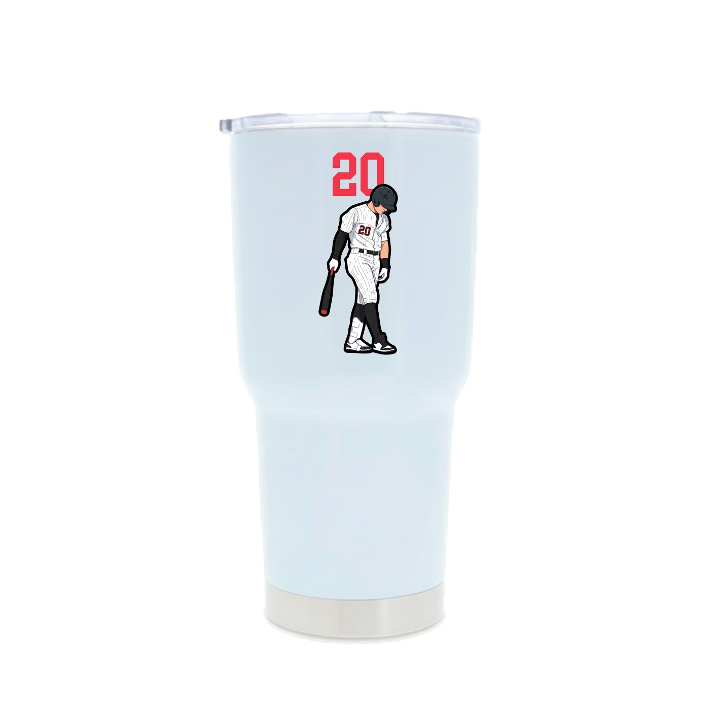 30oz Stainless Steel Tumbler — Number Top in White