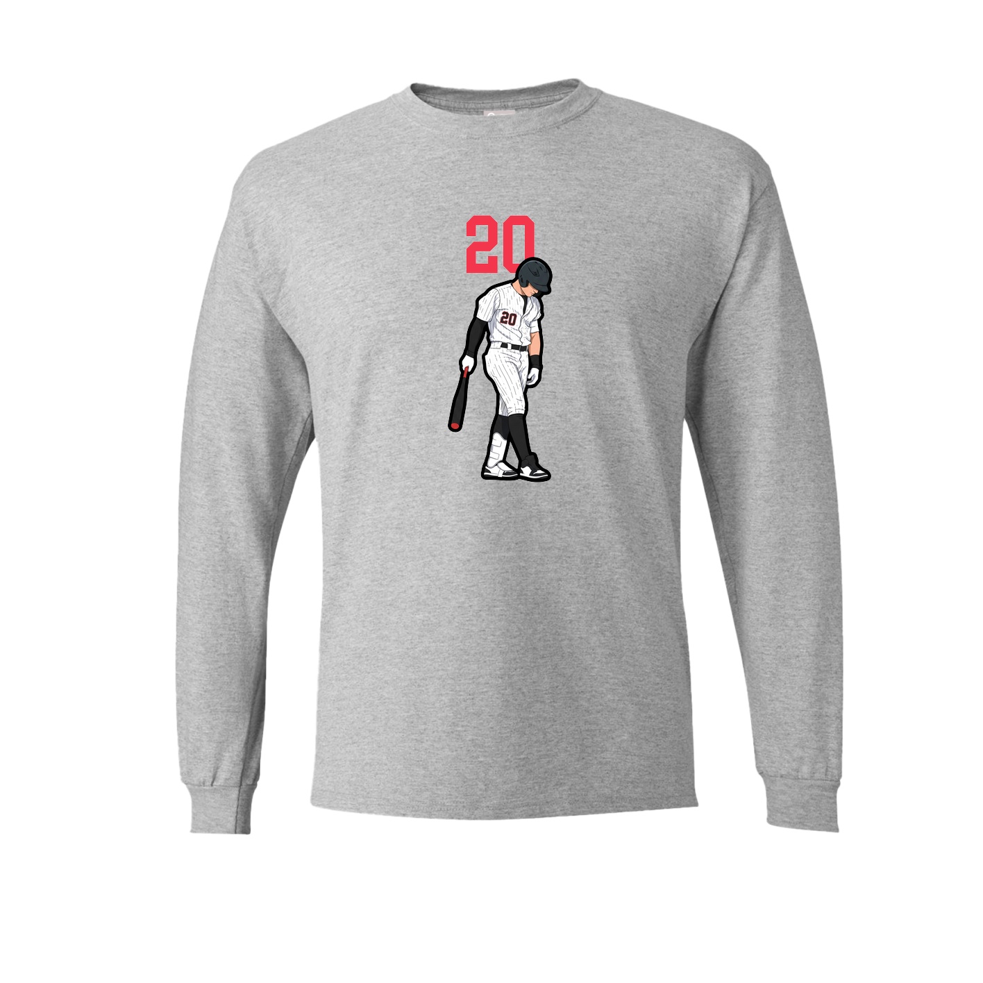 Long Sleeve Tee — Number Top in Grey