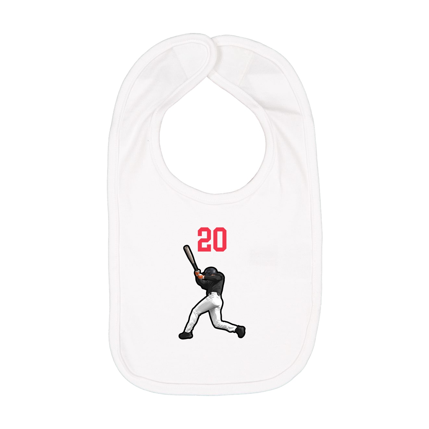 Infant Bib — Number Top in White