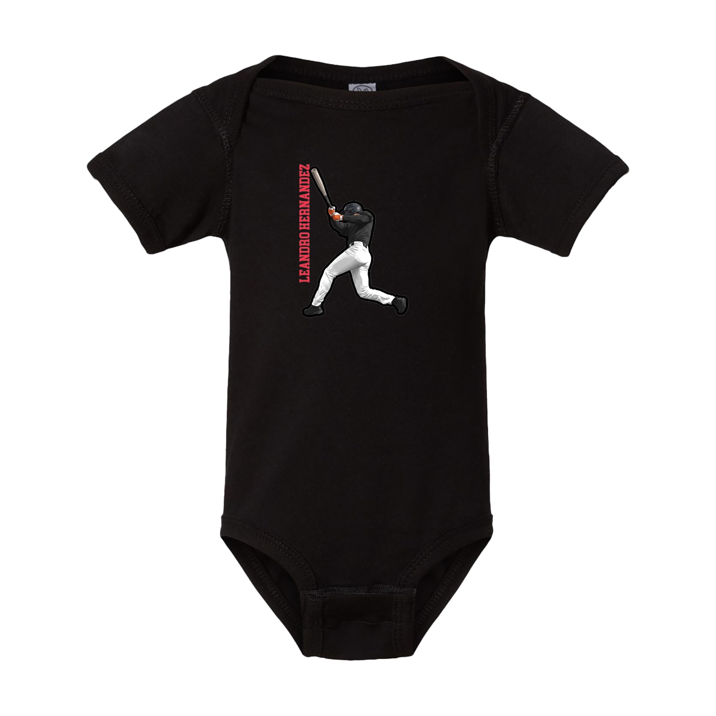 Baby Onesie — Name Vertical in Black